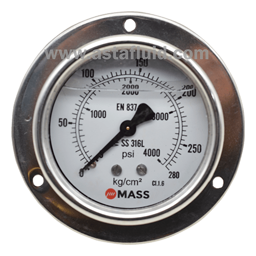 Pressure Gauge 2 1/2"-0-420-KG/CM² Bottom , MASS